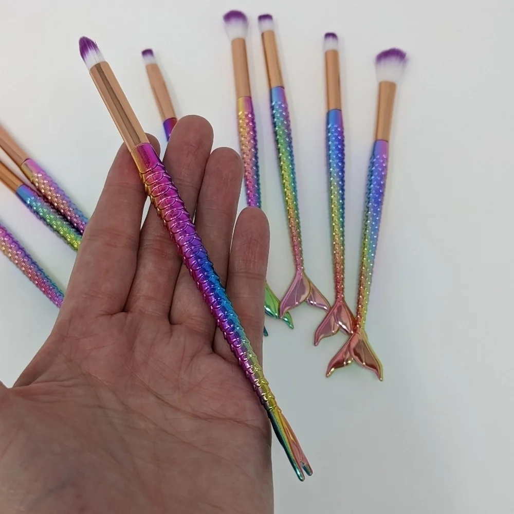 Mermaid makeup brushes set of 10